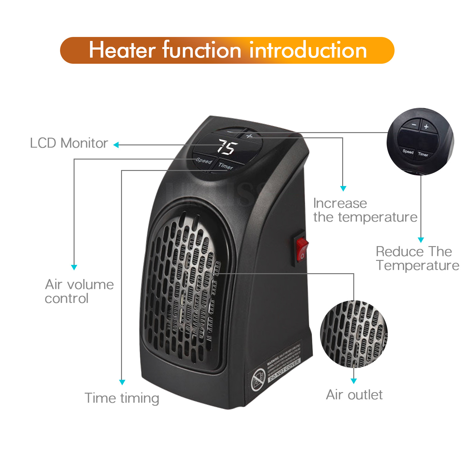 Portable Electric Heater Mini Fan